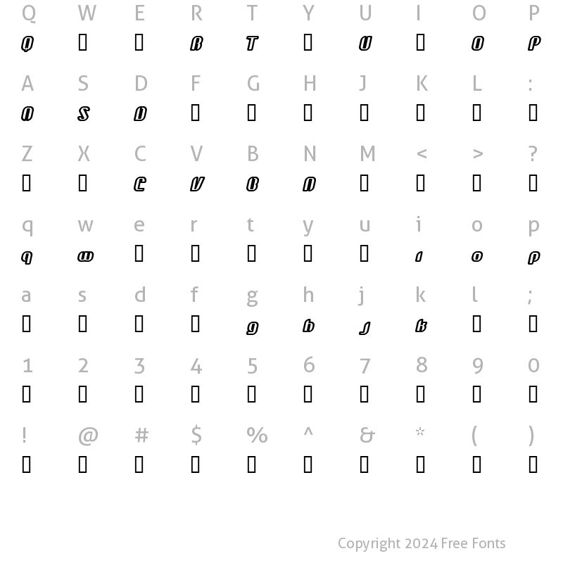 Character Map of Octane Super