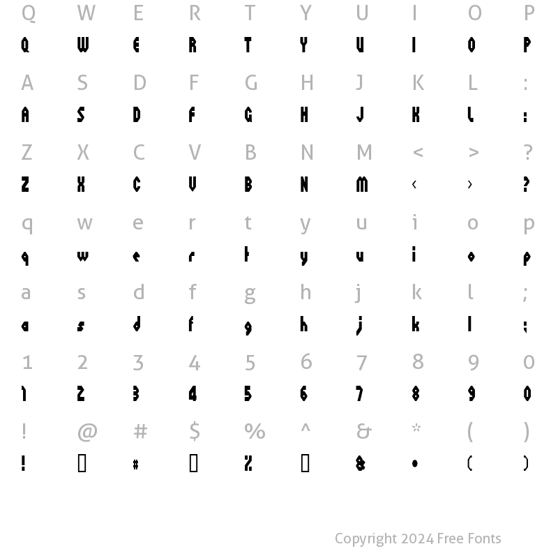 Character Map of Octoville Regular