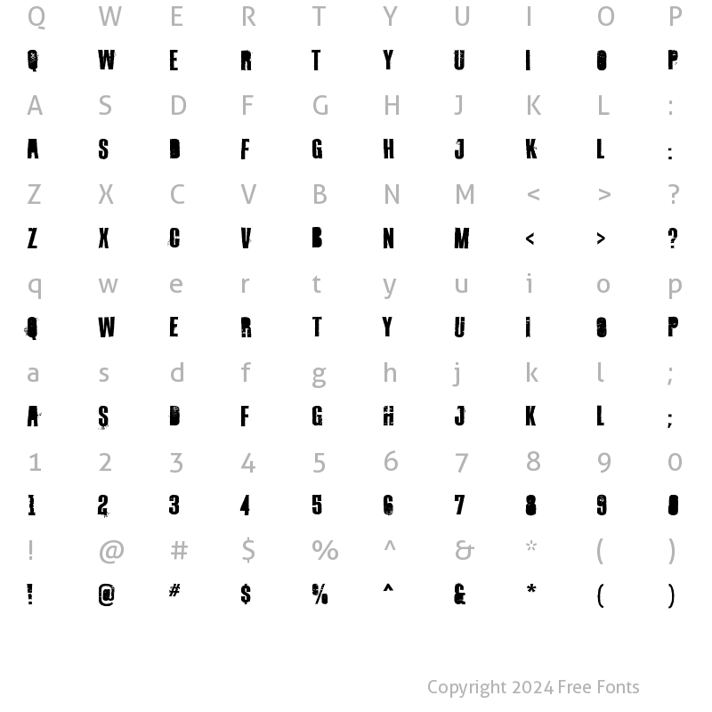 Character Map of Octynaz Regular