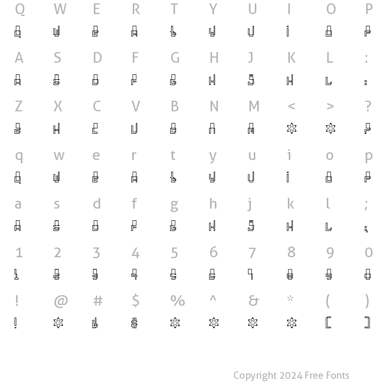 Character Map of Oddessey 3000 Regular