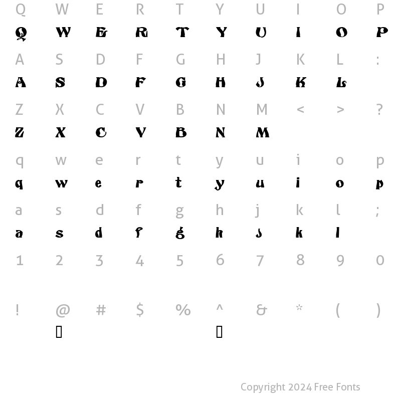 Character Map of Odeon Demo Regular