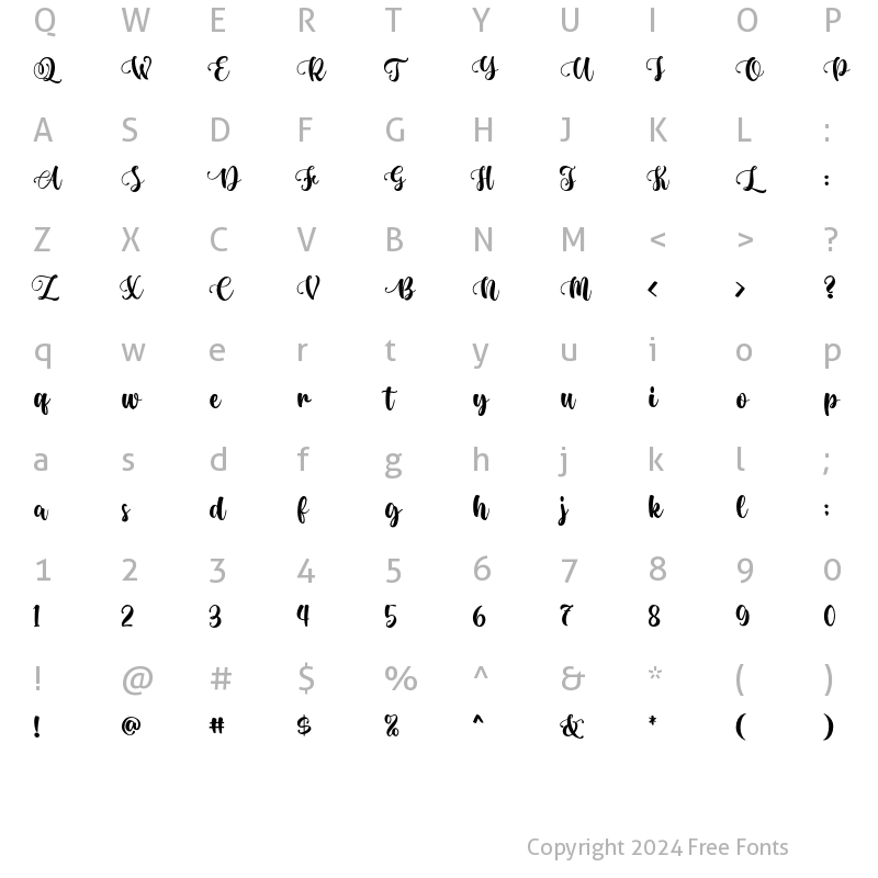 Character Map of Odesita Regular