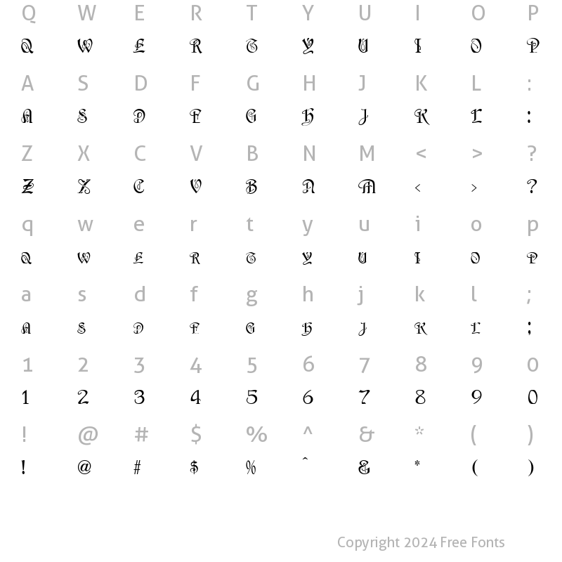 Character Map of OdessaNouveau Regular