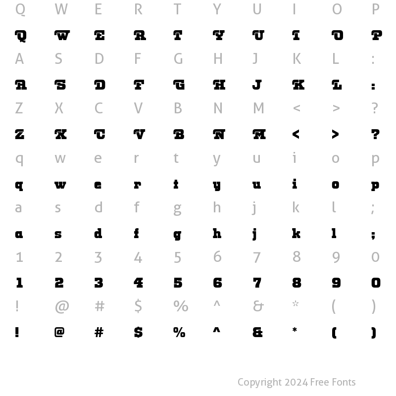 Character Map of Odin Becker Regular