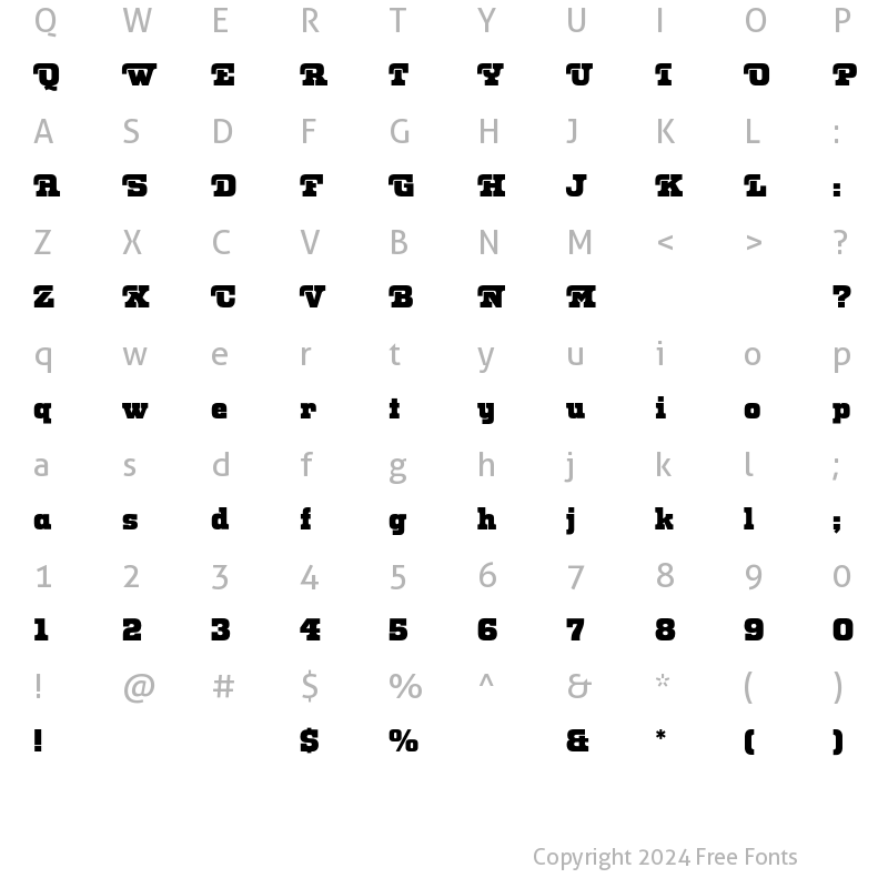 Character Map of OdinEF Regular