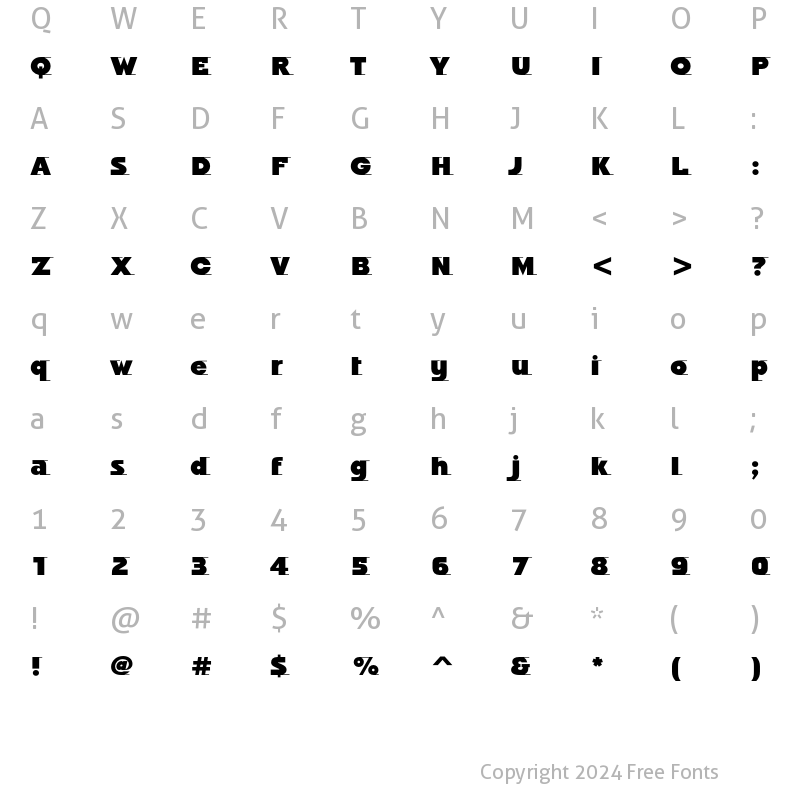 Character Map of Odyssee ITC Std Ultra