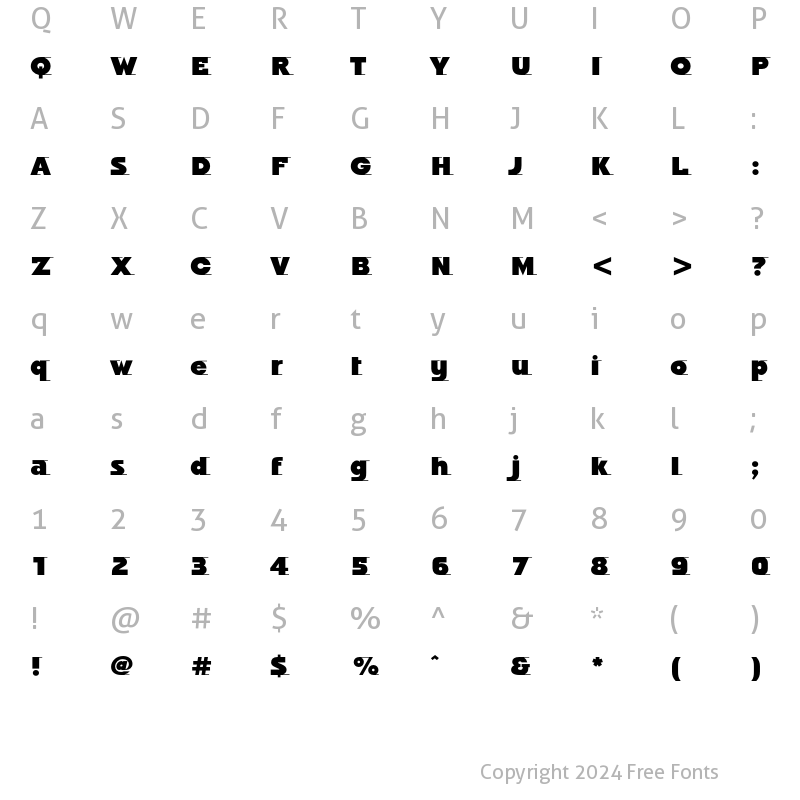 Character Map of Odyssee ITC Ultra Regular