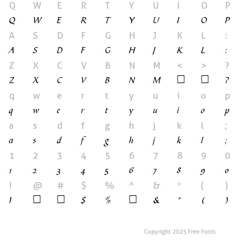 Character Map of Oekumene Regular