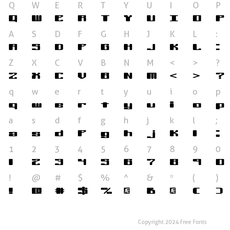 Character Map of Off Kilter L BRK Regular