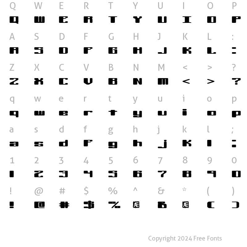 Character Map of Off Kilter L (BRK) Regular