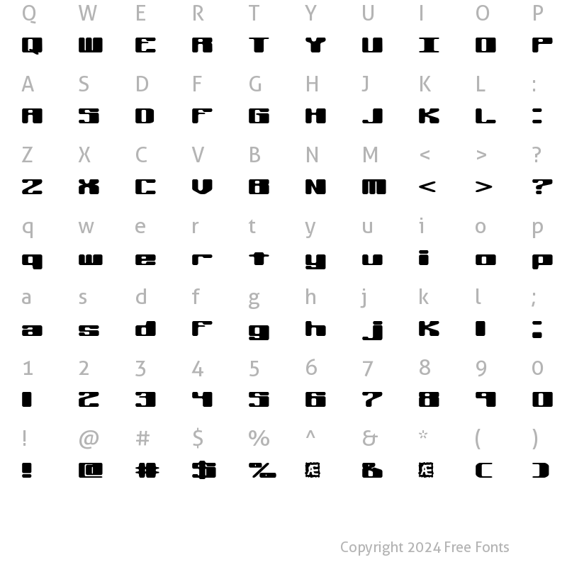 Character Map of Off Kilter R (BRK) Regular