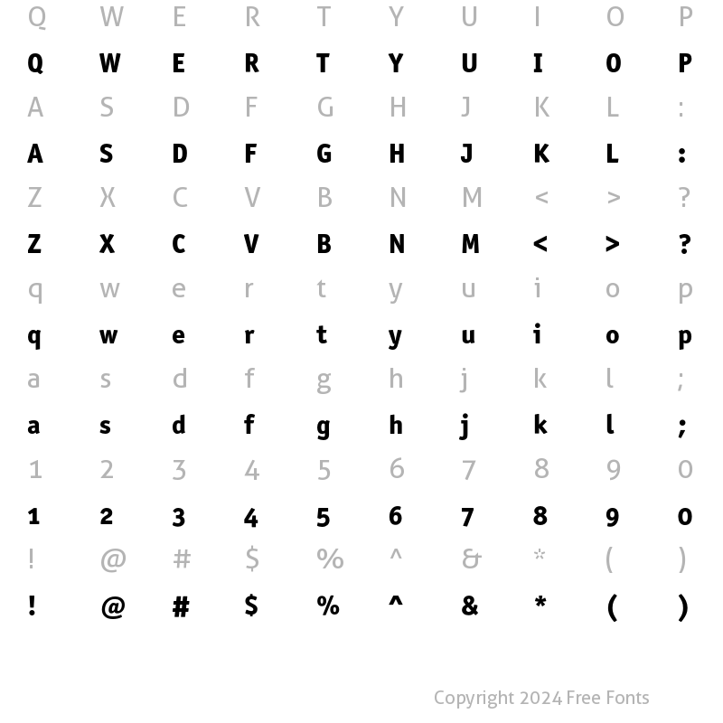 Character Map of OfficinaSanITC ExtraBoldOS Regular