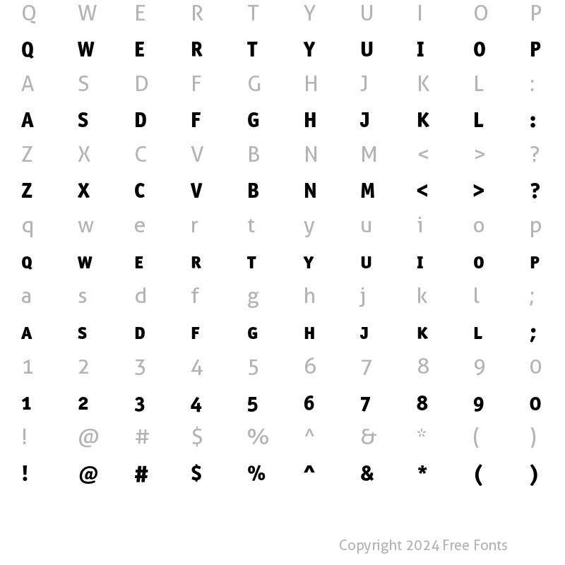 Character Map of OfficinaSanITC ExtraBoldSC Regular