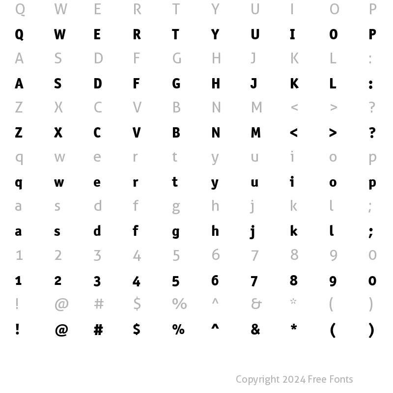 Character Map of OfficinaSanMdOSITCTT ExtraBold