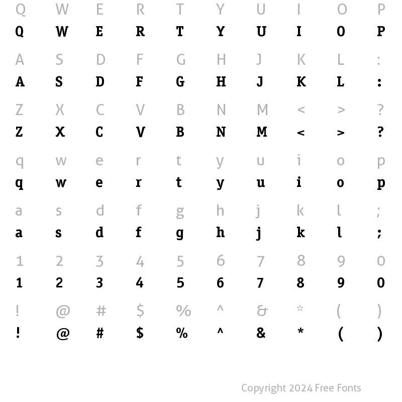 Character Map of OfficinaSerifBoldC Regular