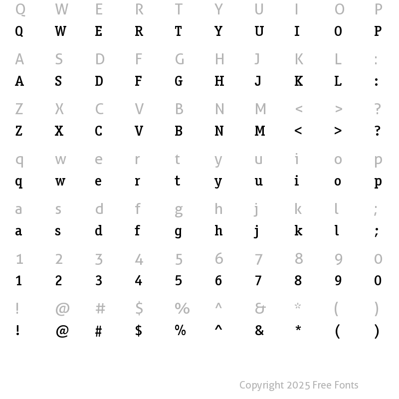 Character Map of OfficinaSerifMediumC Regular