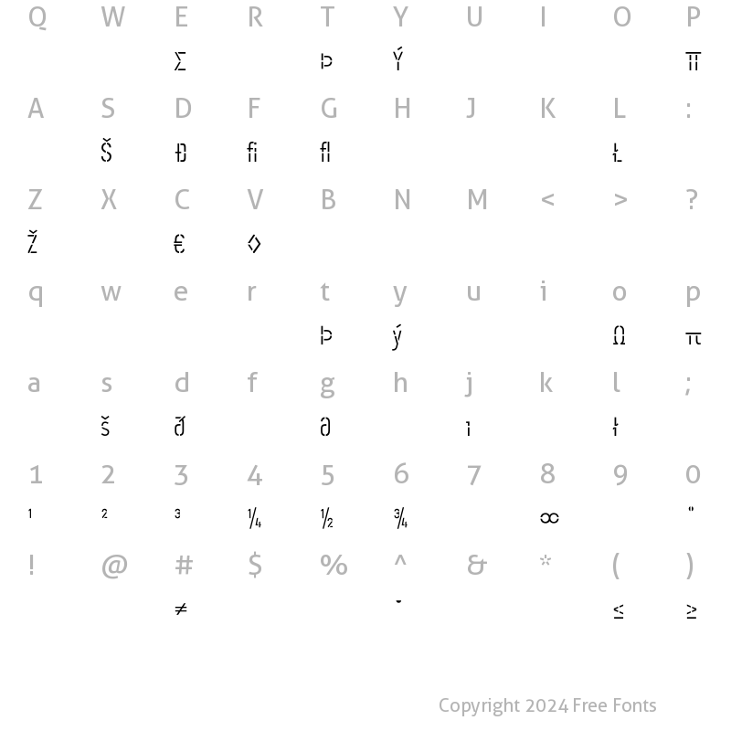 Character Map of Offline LightExpert Regular