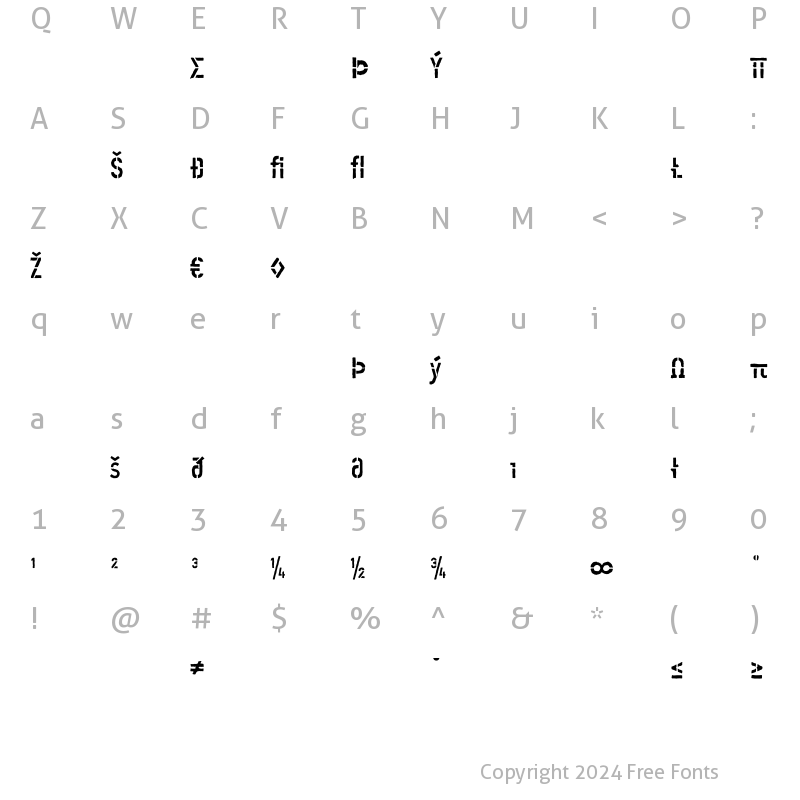 Character Map of Offline RoughExpert Regular