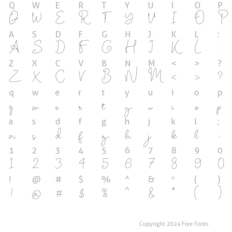 Character Map of OgardySignature Regular