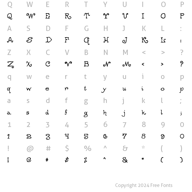 Character Map of OgdredWeary Regular