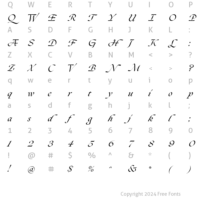 Character Map of Ogg Medium Italic