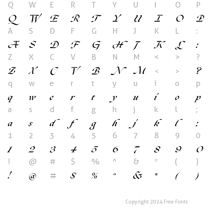 Character Map of Ogg Ogg Bold Italic