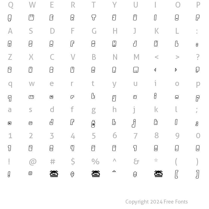 Character Map of Oggle Regular