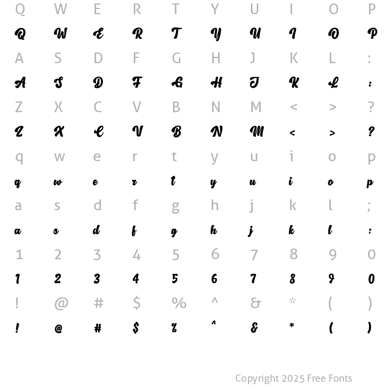 Character Map of Oh Chewy Regular