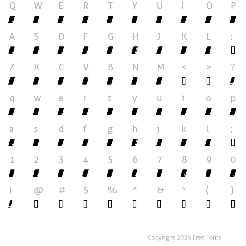 Character Map of Oh Mega Sigh Regular