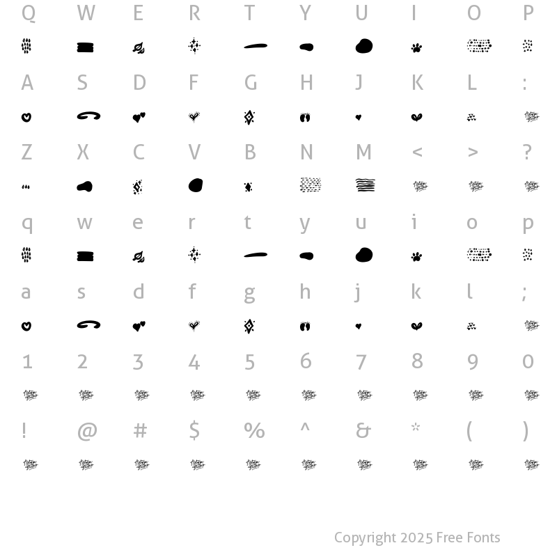 Character Map of Oh My Baby Extra Regular