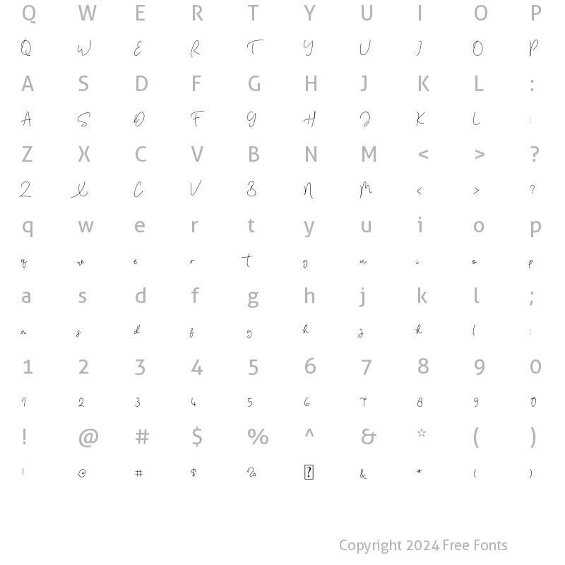 Character Map of Oh Twenty Monoline Regular