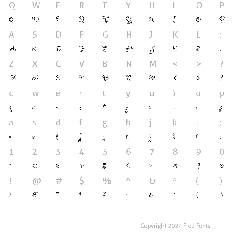 Character Map of OhLey Regular