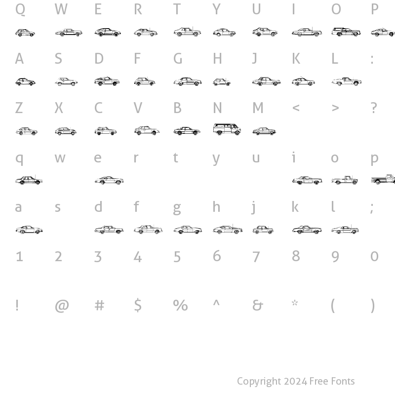 Character Map of Oil Crisis B Regular