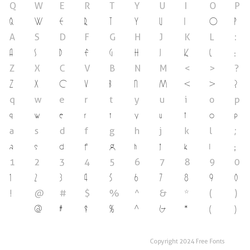 Character Map of OK Chorale NF Regular