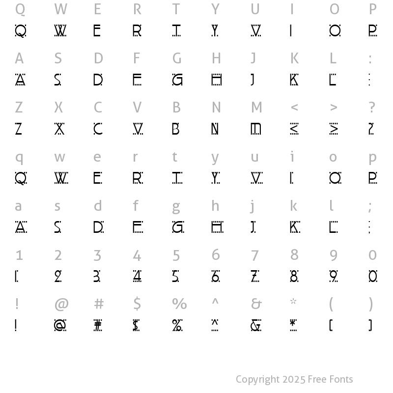 Character Map of Olbrich Display NF Regular