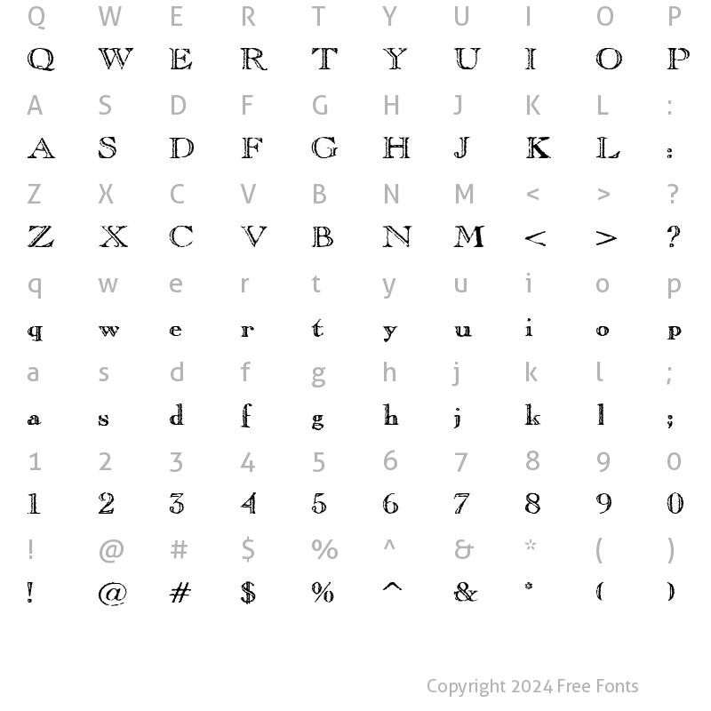 Character Map of Old Copperfield Regular