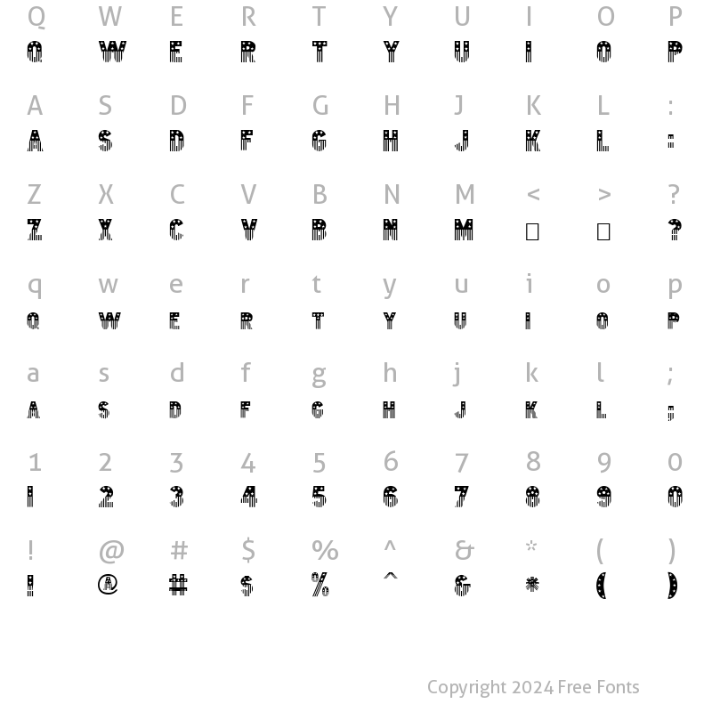 Character Map of Old Glory Normal