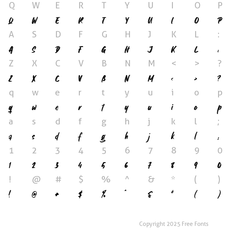 Character Map of Old Stringrays Regular