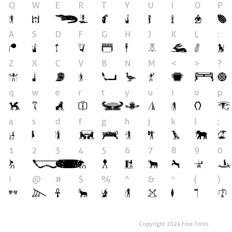 Character Map of OldEgyptGlyphs Regular