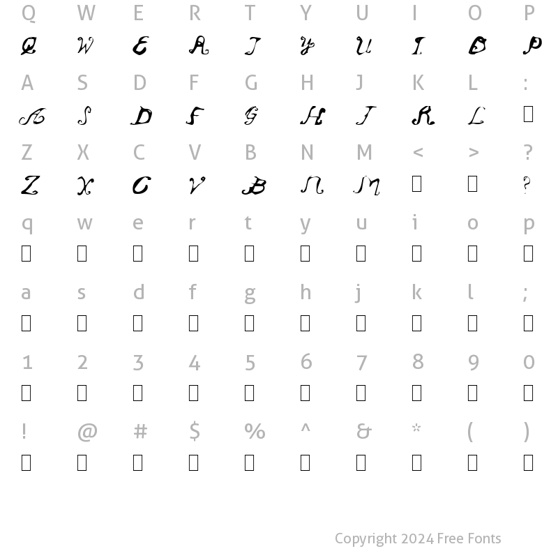 Character Map of Oldendays Normal