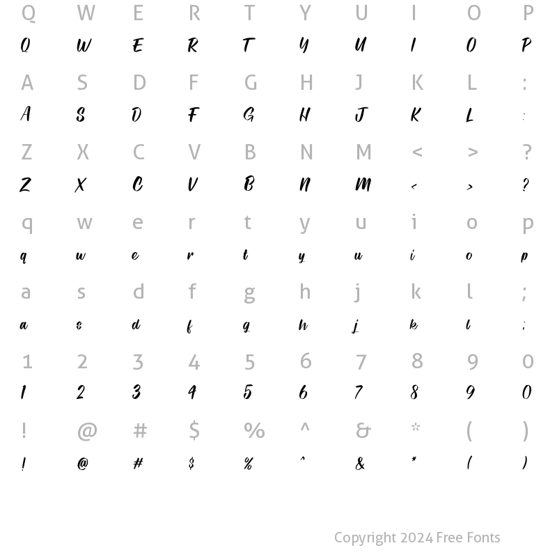 Character Map of Olderman Solid Regular