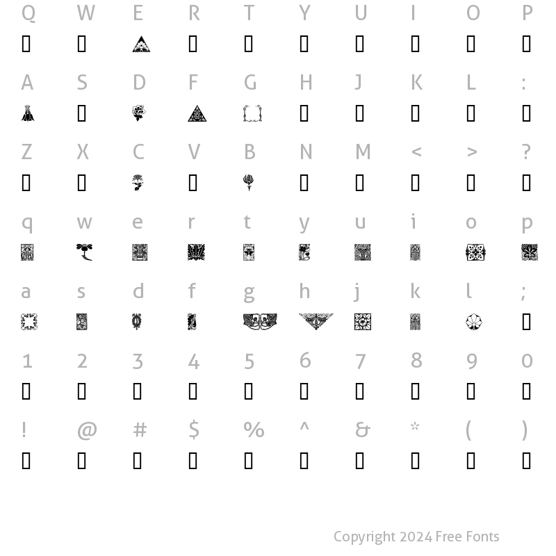 Character Map of OldFloralIllustration Regular