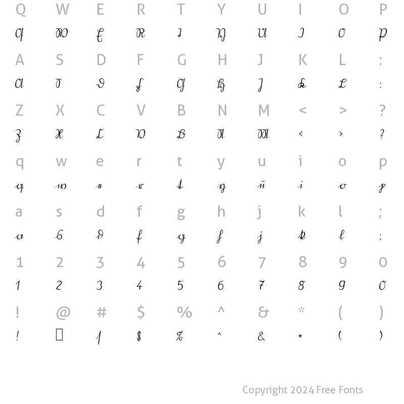 Character Map of OldGerm Becker Normal