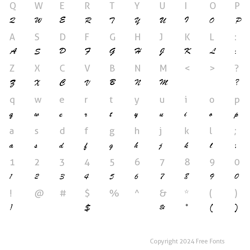 Character Map of Oldie Regular