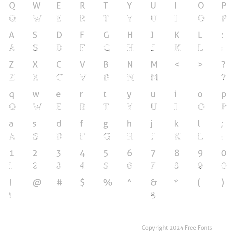 Character Map of Oldser Inner Shadow Inner Shadow