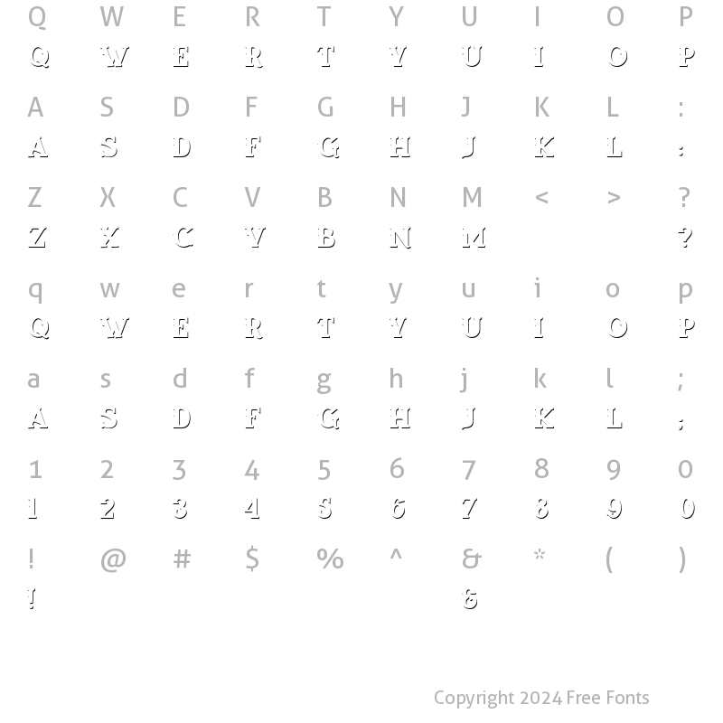 Character Map of Oldser Shadow Shadow