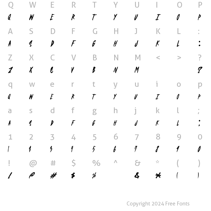 Character Map of OLDSKULJOE Regular