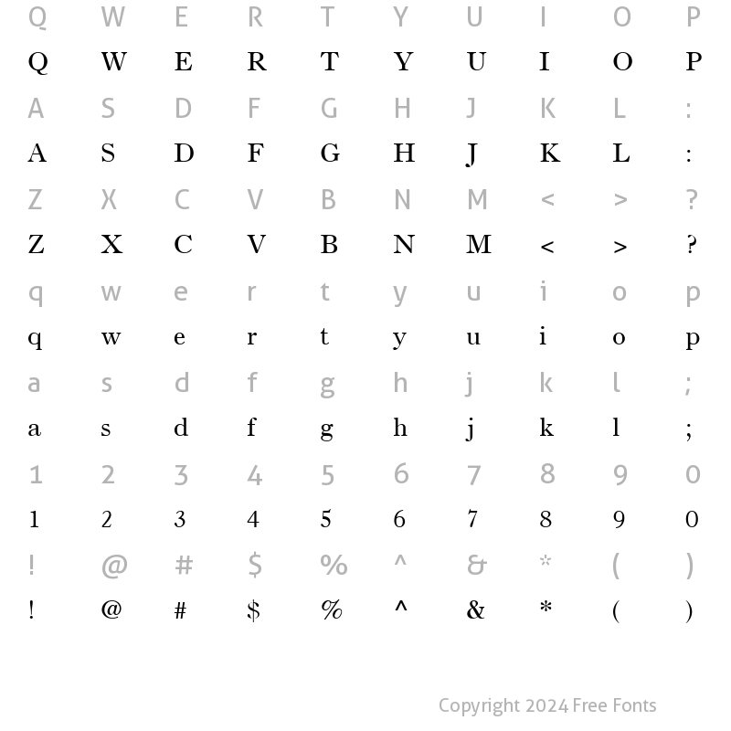 Character Map of OldStyle7 LT Regular