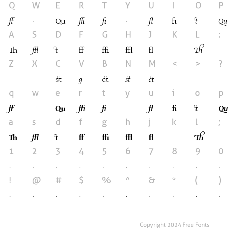 Character Map of OldstyleFlourishes Regular