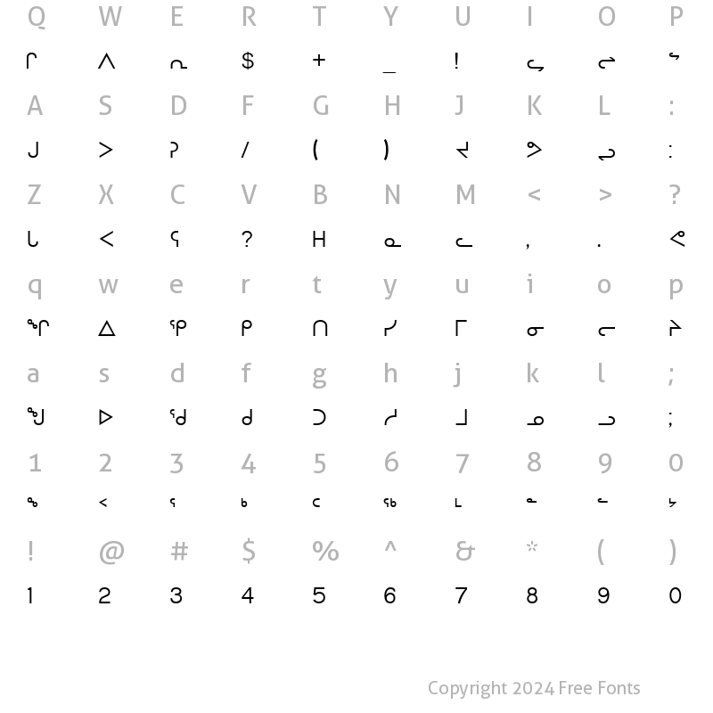 Character Map of OldSyl Regular